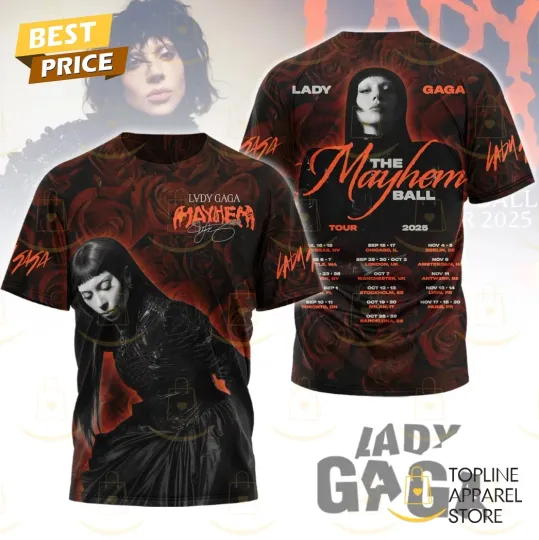 Ld ga The Mayhem Ball 2025 Tour 3D T-Shirt