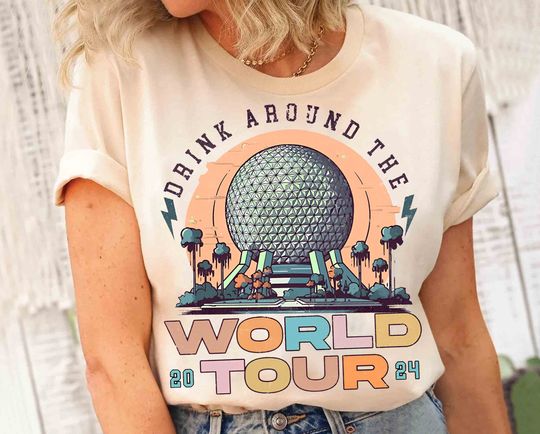 Disney Epcot Drinking Around the World T-Shirt, Mickey and Friends