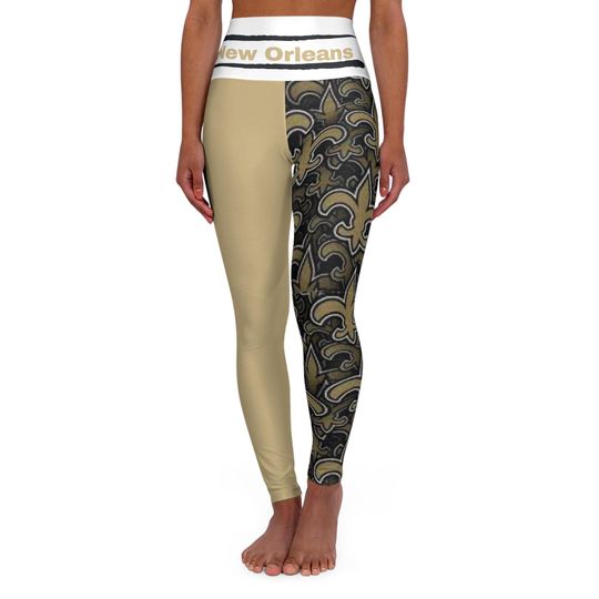 New Orleans Football Themed Yoga Leggings