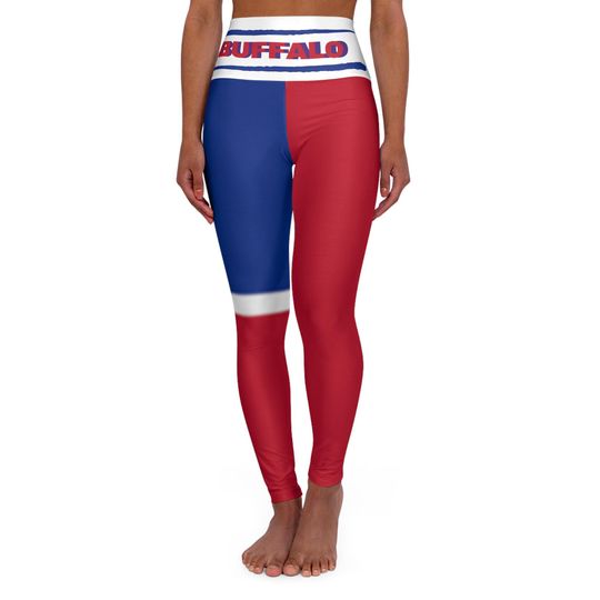Buffalo Football Themed Yoga Leggings, Bills Leggings,  Women's Leggings, Cute Buffalo bills Leggings, gift, yoga pants