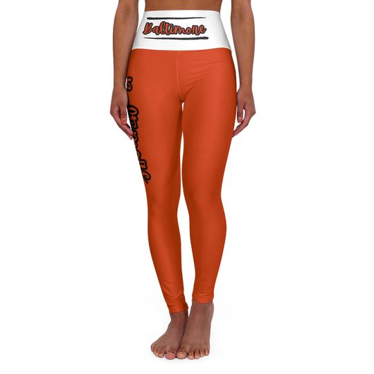 Orange and black Yoga Leggings, Baltimore leggings, Baltimore baseball fan leggings, cute yoga pants, gift