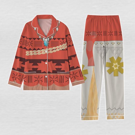Moana Princess Pajamas Set – Disney Princess Adult Sleepwear, Polynesian Family Pajamas