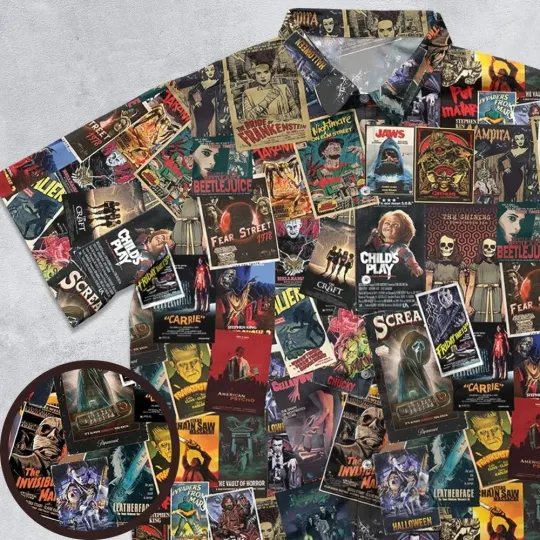 Horror Movie Characters Hawaiian Shirt