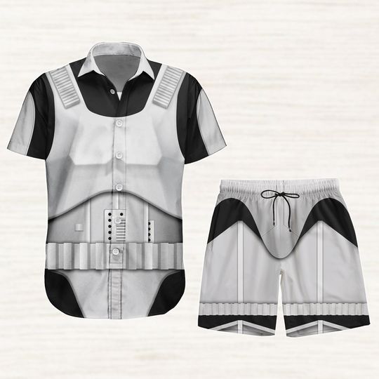 Stormtrooper Cosplay Hawaiian Shirt, Star Wars Character Short Sleeve Shirt
