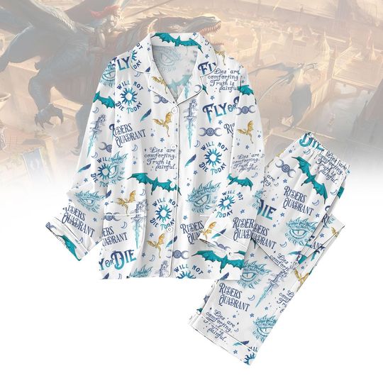 Basgiath War College Pajama Set  Fourth Wing Family Pajamas  Bookish Dragon Rider Women's Pajama Set
