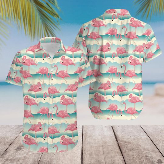 Flamingo Hawaiian Shirt for Men and Women, Summer Beach Party Wear
