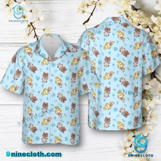 Animal Crossing Tom Nook And Isabelle Hawaiian Shirt