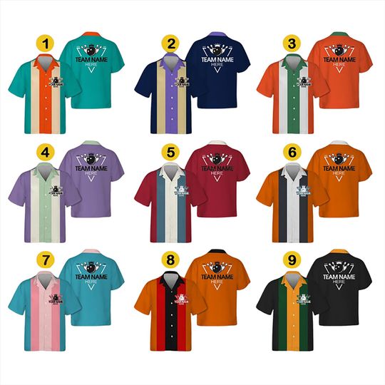 Custom Bowling Team Jersey with Personalized Name - Retro Style Unisex Shirt in Multiple Colors
