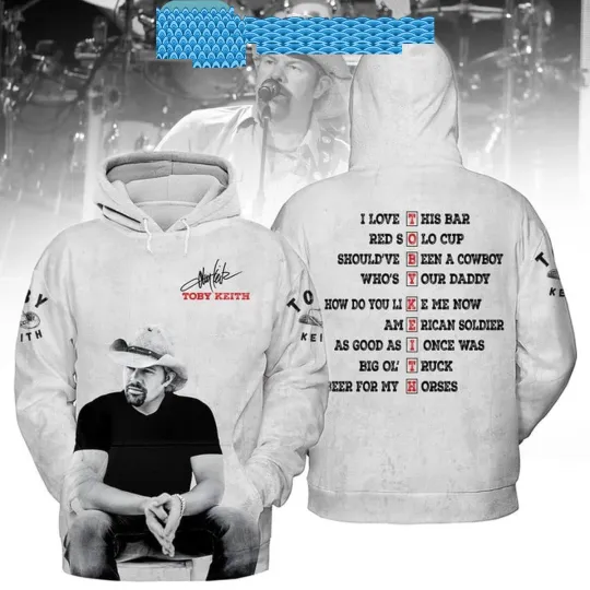 Toby Keith I Live This Bar Red Soup Whos Your Daddy Hoodie