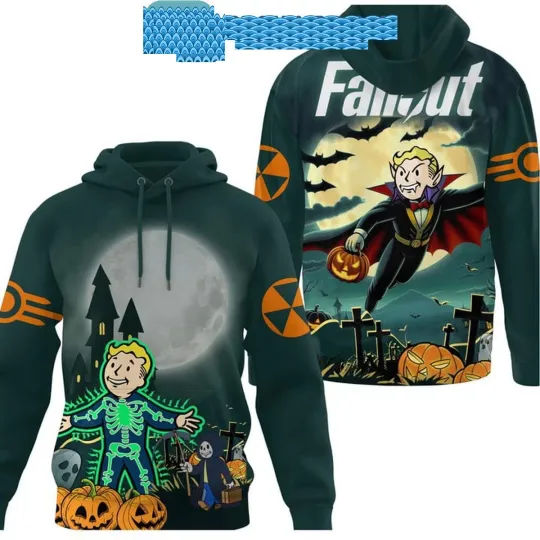 Falllout Vault Boy Turn To Vampire Halloween Hoodie