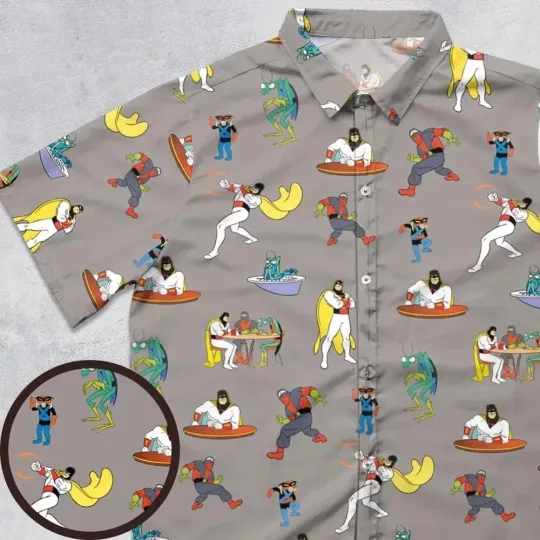 Space Ghost Coast to Coast Characters Hawaiian Shirt Casual Button Shirt Unisex