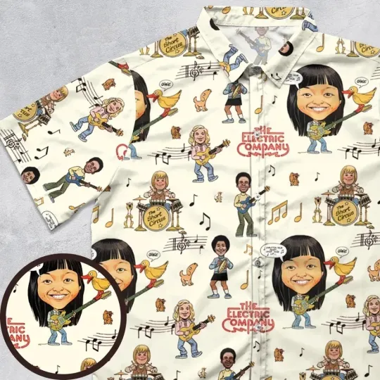 The Electric Company PBS Show Hawaiian Shirt Casual Button Down Shirt Unisex