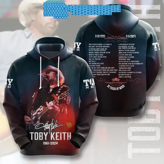 Toby Keith 30 Years Of Music 1993-2024 Immortals Song Hoodie