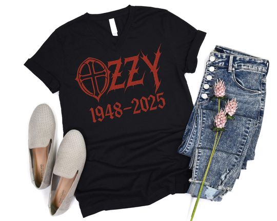 Ozzy Osbourne Tribute V neck Shirt, Prince of Darkness Memorial Tee, RIP Rock Legend, No More Tours, Iconic Rock Tribute, Ozzy Memorial Tee