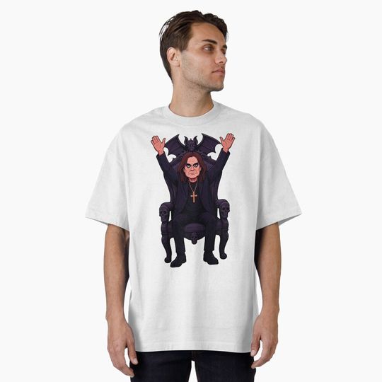 Ozzy Osbourne Dark Throne Illustration Oversized T-Shirt