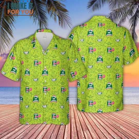 Face Expression Slimer Ghostbusters Hawaiian Shirt