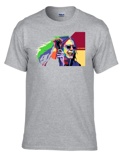 Ozzy Osbourne Rock and Roll Music Rock Metal Rules Grey T-Shirt -122_Grey