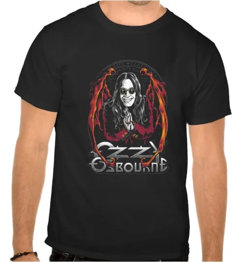 Ozzy Osbourne Metal Rules Rock Music BLACK T-Shirt