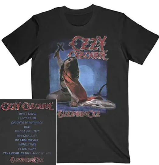 Ozzy Osbourne Blizzard of Ozz Tracklist T-Shirt  Official Band Shirt Tee