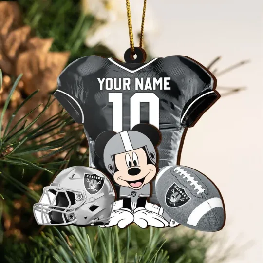 Personalized Las Vegas Football Team Raiders Christmas Ornament Gift Decor