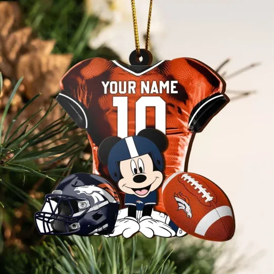 Personalized Denver Football Team Broncos Christmas Ornament Gift Decor