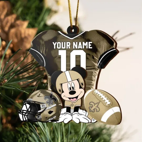 Personalized New Orleans Football Team Saints Christmas Ornament Gift Decor