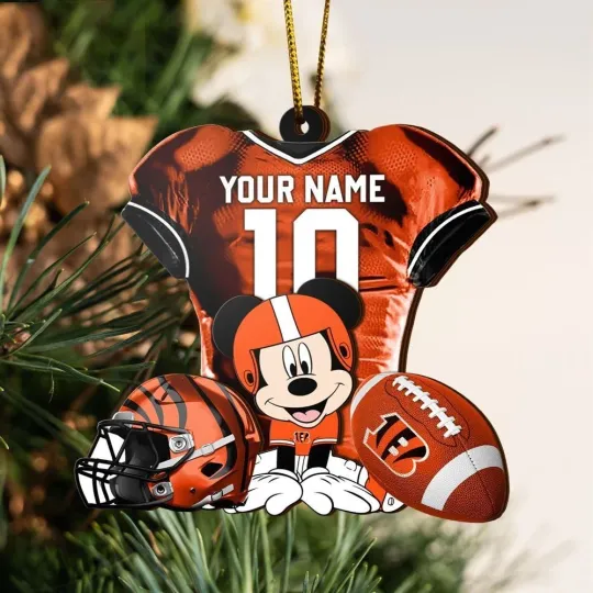 Personalized Cincinnati Football Team Bengals Christmas Ornament Gift Decor