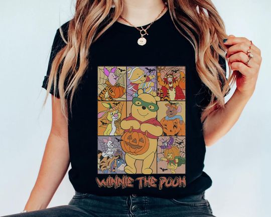 Vintage Disney Winnie the Pooh Halloween Costume T-Shirt, Tigger Piglet Eeyore Funny T-Shirt