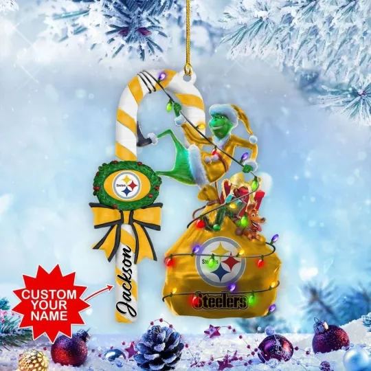 Personalized Pittsburgh Football Team Steelerss Christmas Ornament Gift Decor