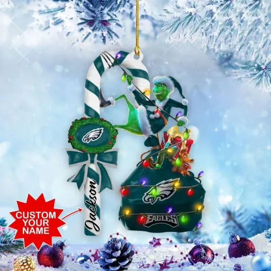 Personalized Philadelphia Football Team Eagless Christmas Ornament Gift Decor