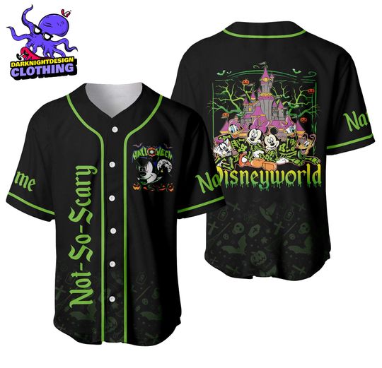 Halloween Mickeys Friends Skeleton Unisex T-Shirt, Personalized Baseball Team Jersey, Birthday Gift for Halloween Fans