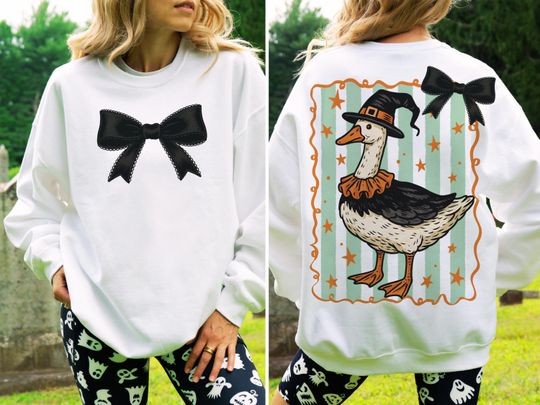 Halloween Goose & Sublimation Design for T-Shirts, Witch Goose, Cute Spooky Goose