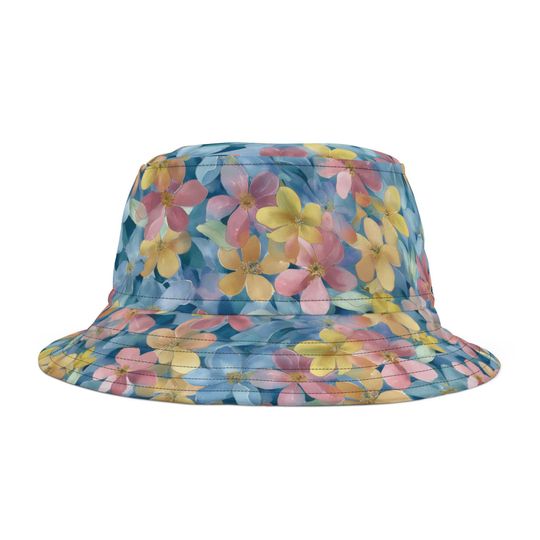 Sunny Flowers Bucket Hat, Durable Polyester Summer Hat