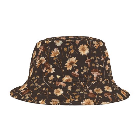 Cottagecore Bucket Hat - Durable Polyester, Stylish AOP Cap for Men & Women