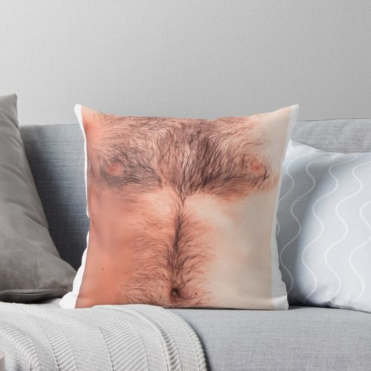 Hairy Chest Funny Halloween Costume Dad 	 	 Pillow
