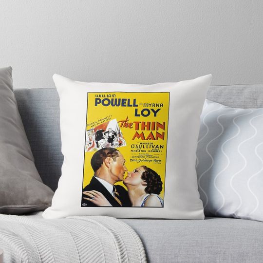 Retro movie art - The Thin Man  Pillow