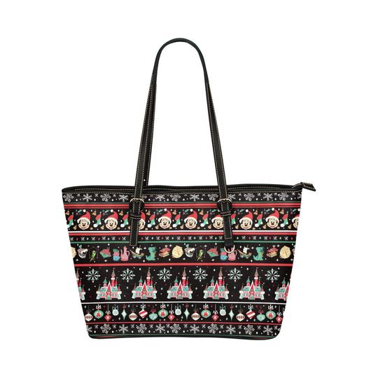 Christmas Parks-  Disney Purse- Disney Shoulder Handbag - Tote - PU Leather Shoulder Bag