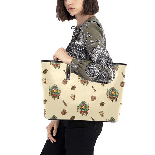 Enchanted Tiki Room PU Leather Tote, Large Shoulder Bag, Adventureland Inspired Purse