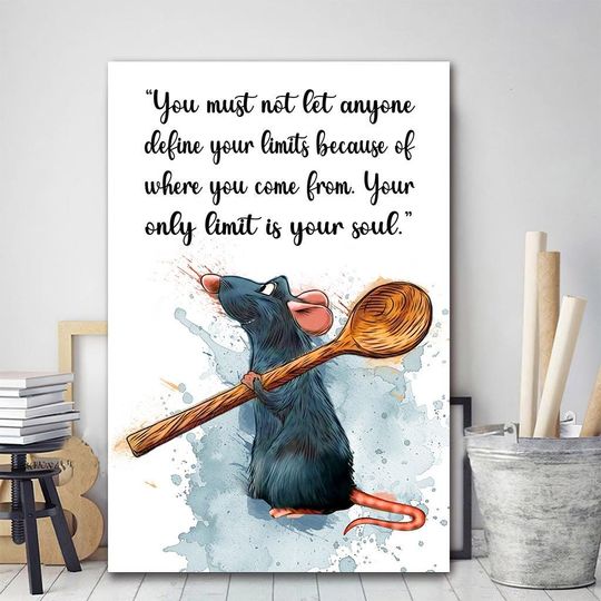 Ratatouille Motivational Quote Poster, Disney Ratatouille Movie Wall Art, Remy Kids Room Decor