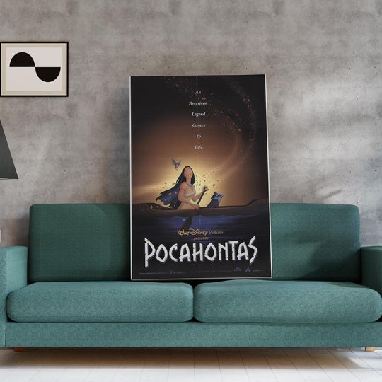 Pocahontas 1995 Movie Poster Print, Disney Classic Wall Art, Native American Princess, Retro Animation Home Decor