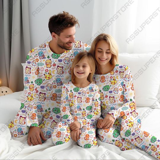 Plant Buddy Pajamas Shirt Matching Pajamas Set Cute Chibi Family Pajamas Eggy Pajamas Gifts