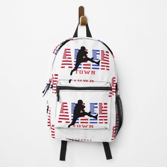 Red White and Blue Flag Allen Town Buffalo Football New York Backpack