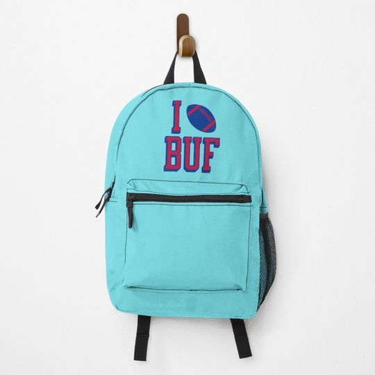 I Love BUF Football - White Backpack