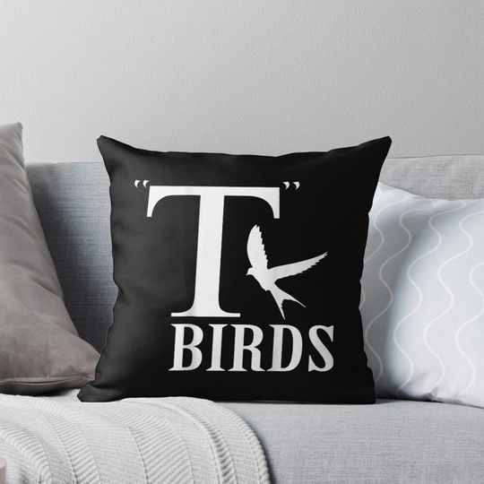 T Bird Funny Halloween Costume rocker 1950s - Print On Back Pillow