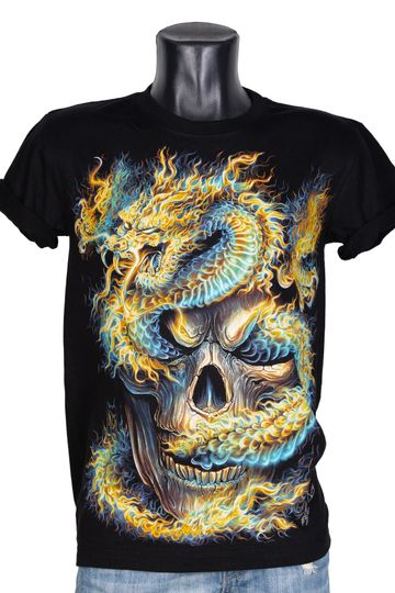 Rock Chang Original Skull Dragon Spirit 3D T-Shirt Glow in the Dark Unisex