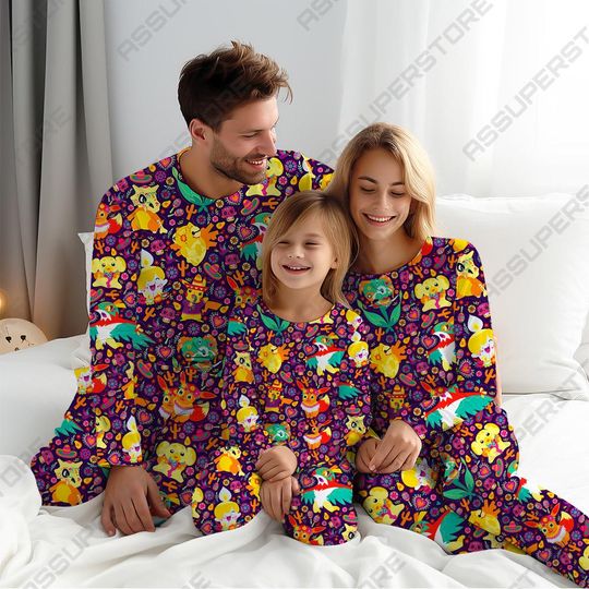 Bonehead and Evo Pajamas, Matching Pajamas Set, Family Christmas Pajamas, Cute Holiday Sleepwear, Fun Gift Idea