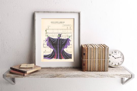 Sleeping Beauty Maleficent Sheet Music Art Print Poster