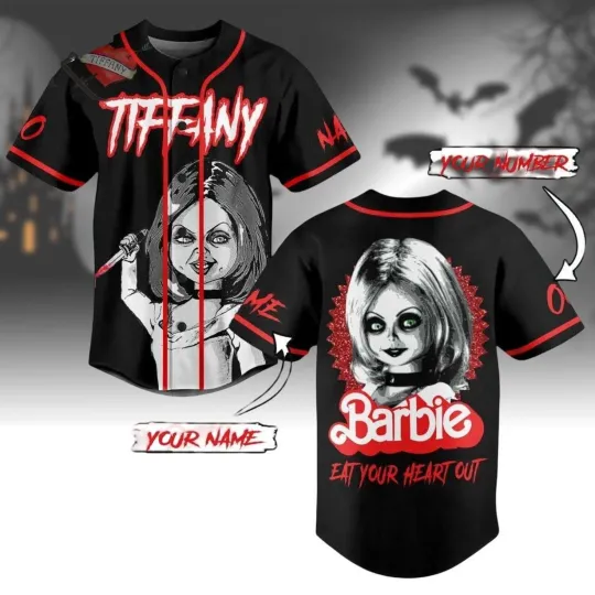 Personalized Tiffany Barbie Eat Your Heart Out Halloween Baseball Jersey Shirt