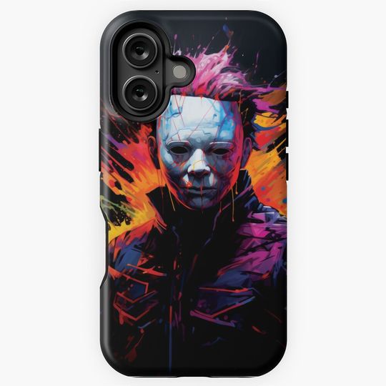 Michael Myers Neon Art iPhone Case