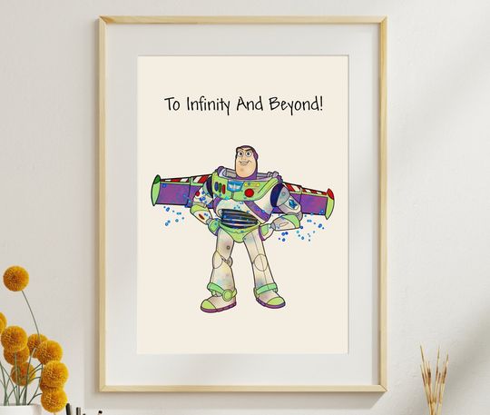 Toy Story Quote Poster To Infinity And Beyond Wall Art Nursery Print Baby Room Decor